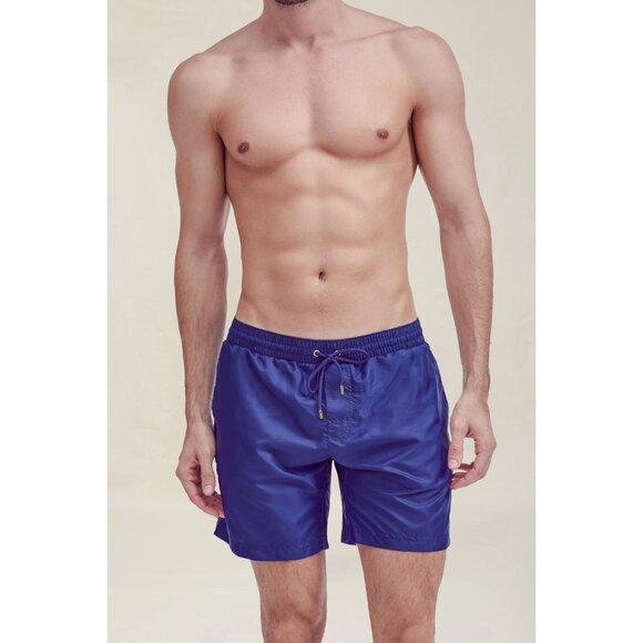 Devon Windsor Dexter Swim Shorts in Blue - Picture 2 of 6